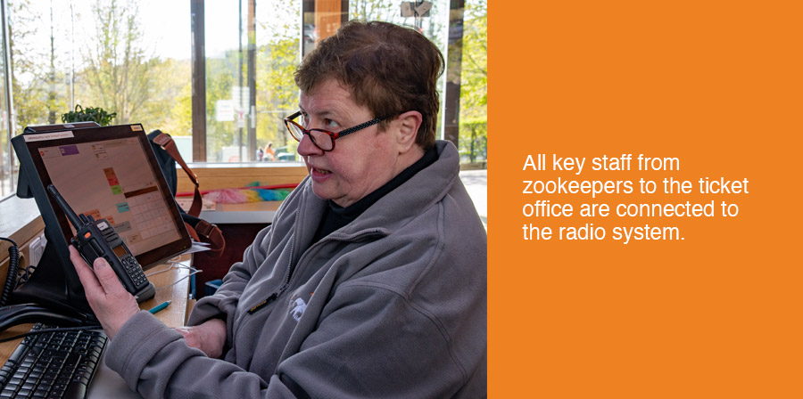 All zoo staff are rconnected to the radio system