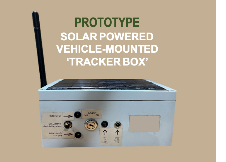 Prototype Solar Powered Vehicle-mounted 'Tracker box'